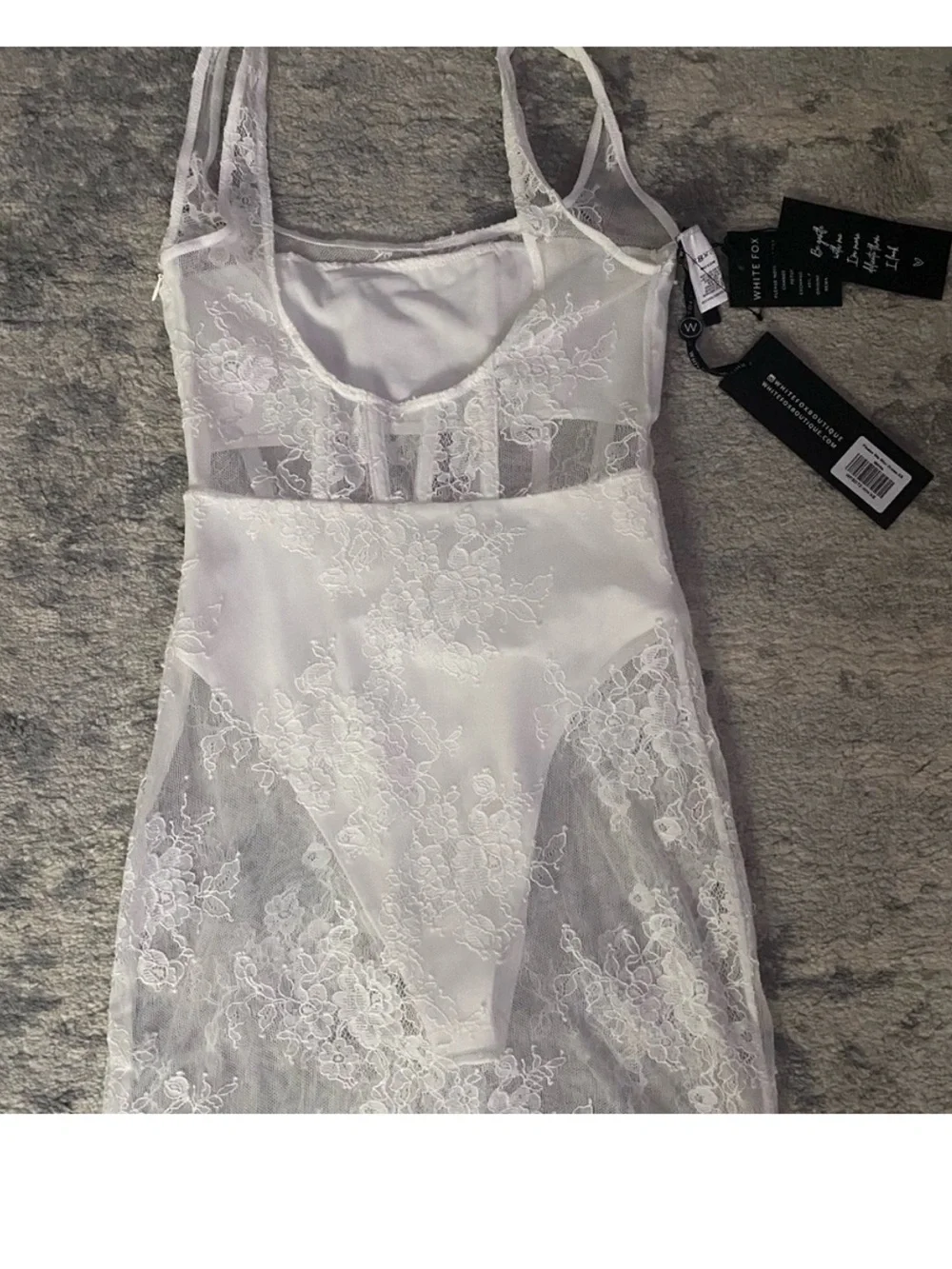 White Fox Boutique “Please Me” White Lace Mini Dress